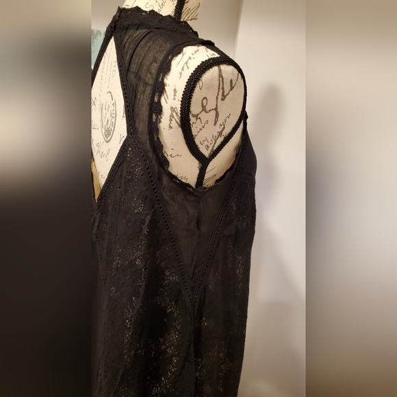 Free People Black Sleeveless Casual Dress With Open Diamond Back, Size M - Picture 9 of 9